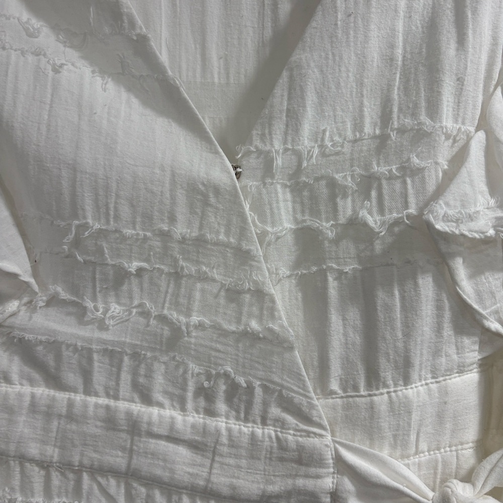 Love Riche White Ruffled Wrap Mini Dress - Picture 8 of 12